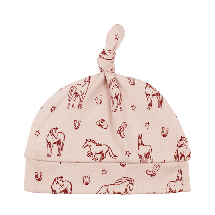 Organic Knotted Hat in Rodeo Rose.
