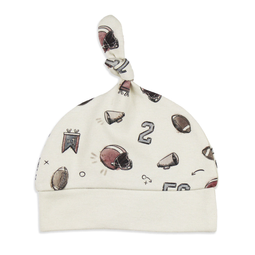 Organic Knotted Hat in Touchdown.