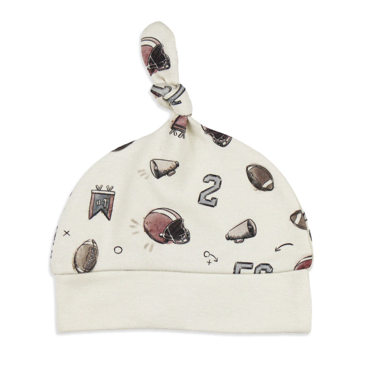 Organic Knotted Hat in Touchdown.