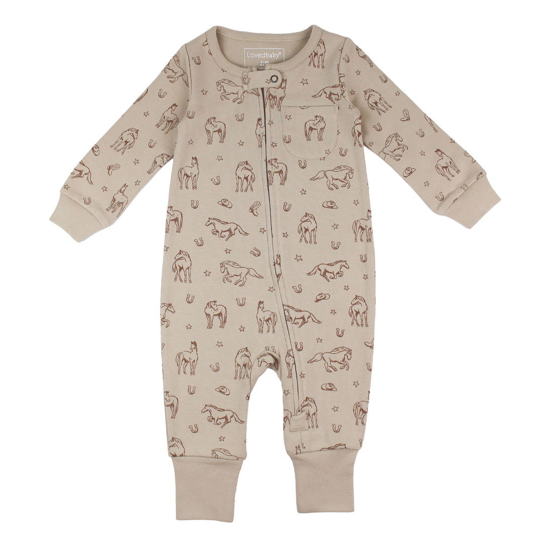 Organic Footless 2-Way Zipper Romper in Mini Buckaroo.