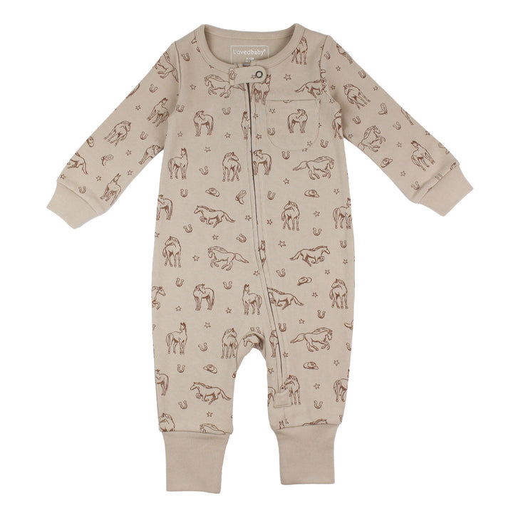Organic Footless 2-Way Zipper Romper in Mini Buckaroo.