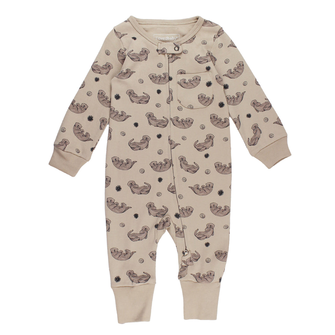 Organic Footless 2-Way Zipper Romper in Sea Otter.