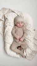 Velour Bebe Footie Set  - Heather Oatmeal main image 1