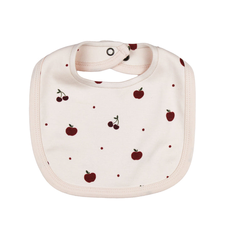 Organic 2-Layer Reversible Bib in Cherry Apple.
