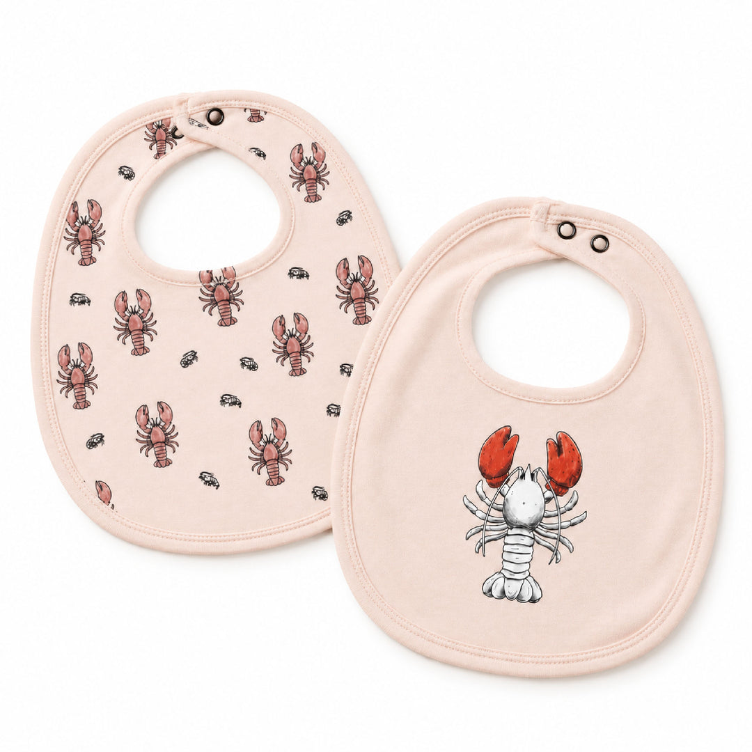 Organic Reversible Bib in Lobster.