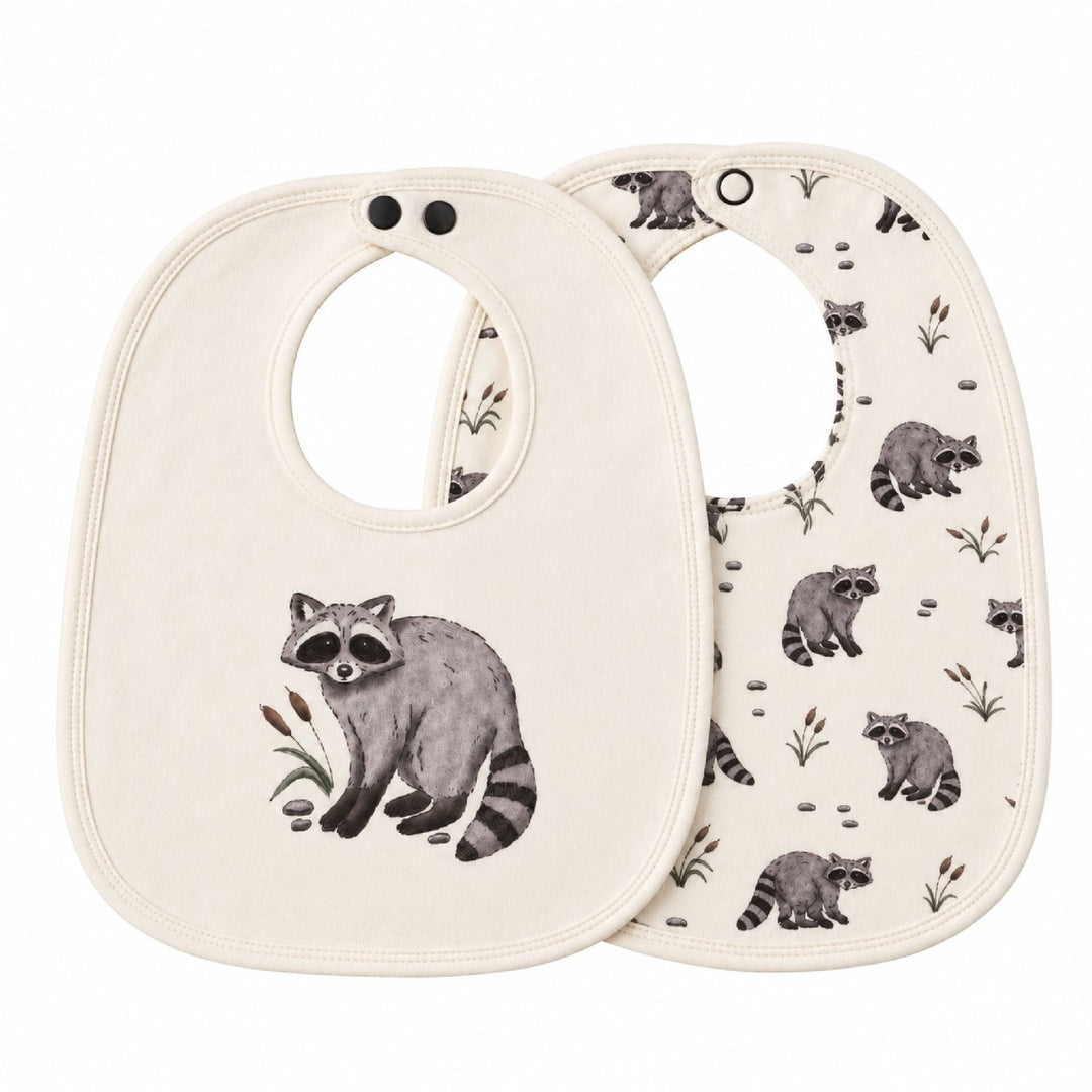 Organic Reversible Bib in Raccoon.