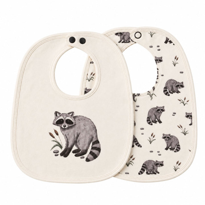 Organic Reversible Bib in Raccoon.