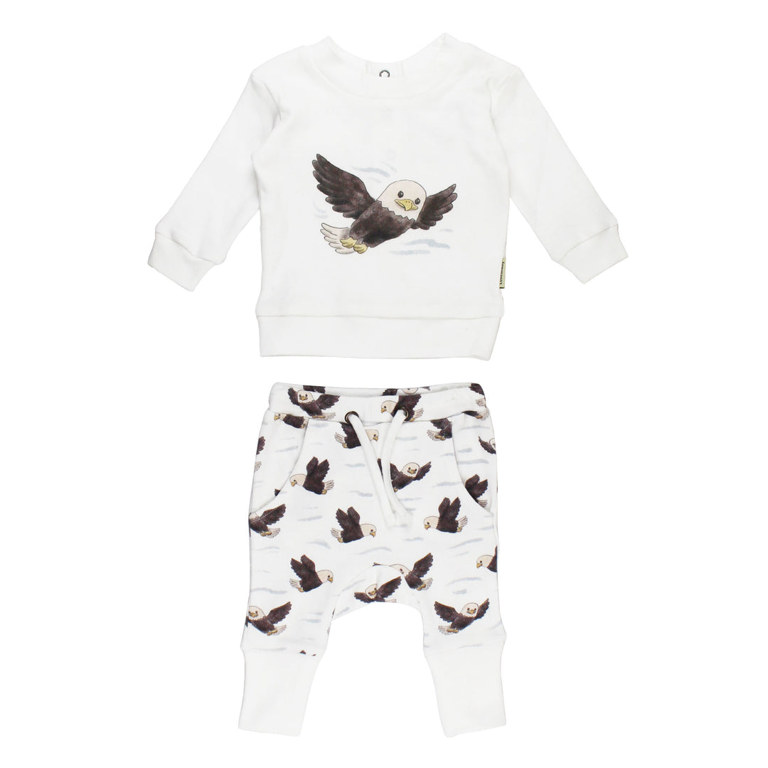 Organic Sweatshirt & Jogger Set in Bald Eagle.
