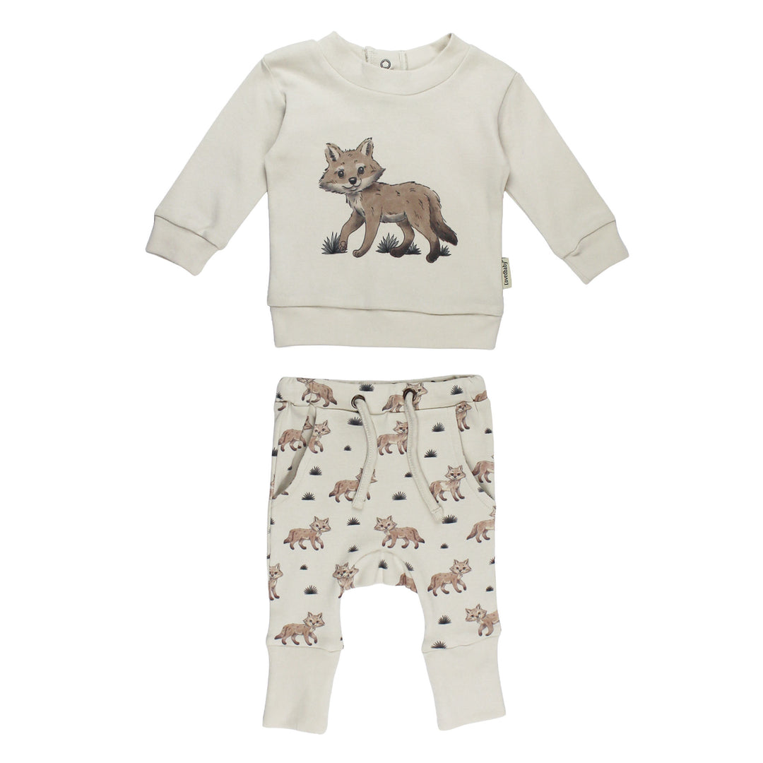 Organic Sweatshirt & Jogger Set in Coyote.