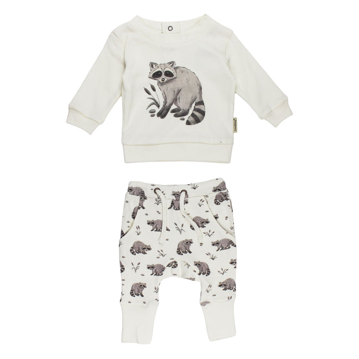 Organic Sweatshirt & Jogger Set in Raccoon.