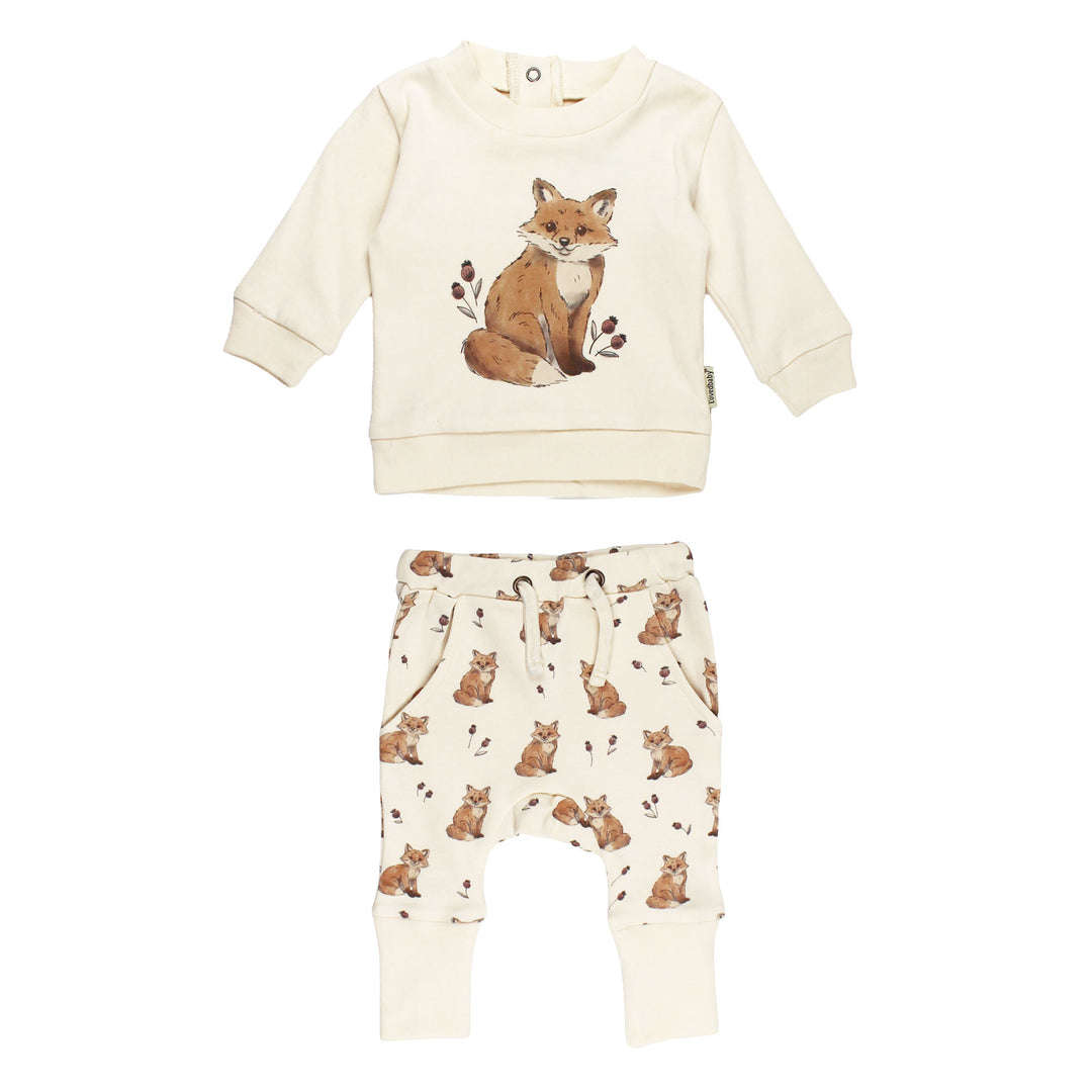 Organic Sweatshirt & Jogger Set in Red Fox.