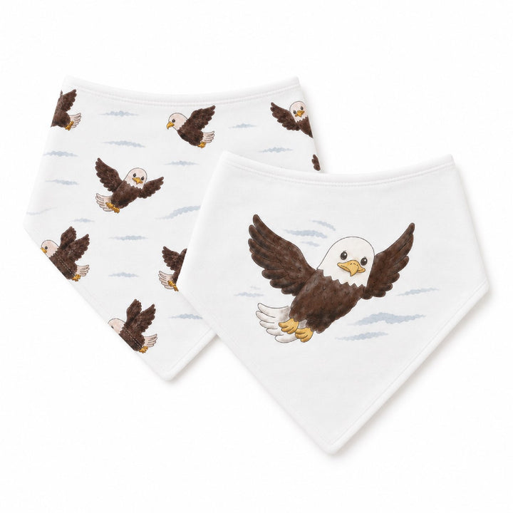 Organic Bandana Bib, 2-Pack in Bald Eagle.