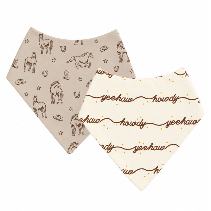 Organic Bandana Bib, 2-Pack in Mini Buckaroo.