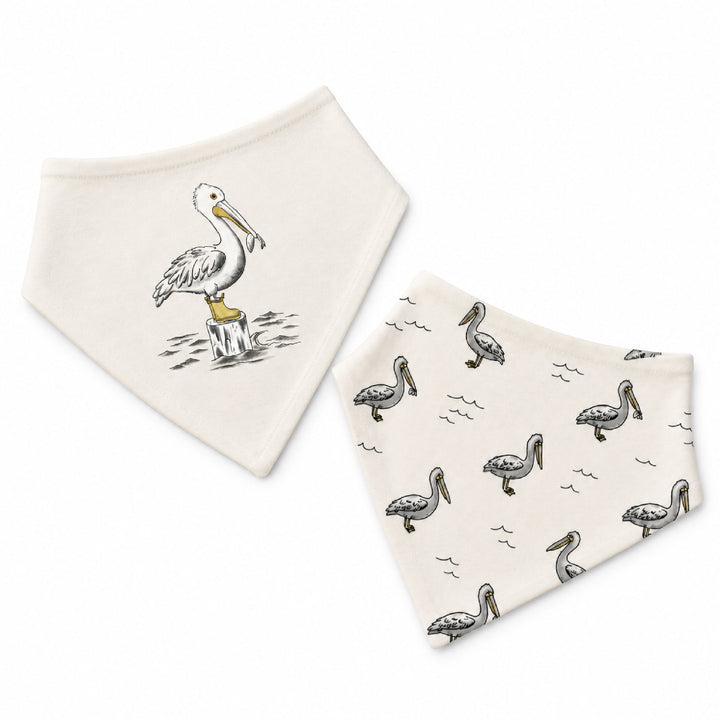Organic Bandana Bib, 2-Pack in Pelican.