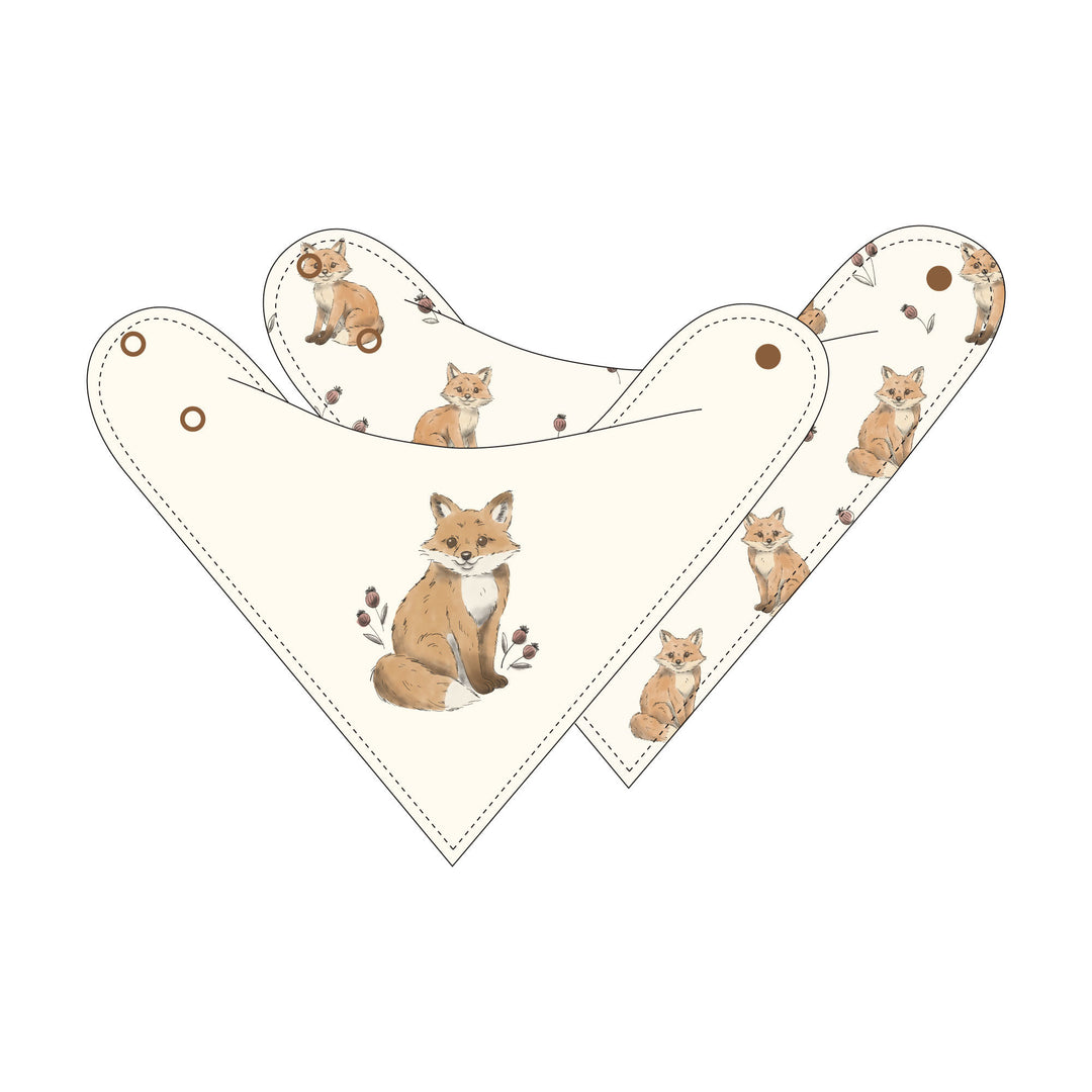Organic Bandana Bib, 2-Pack in Red Fox.