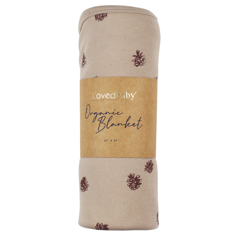 Organic Swaddling Blanket, Print in Oatmeal Pinecone, Packaging
