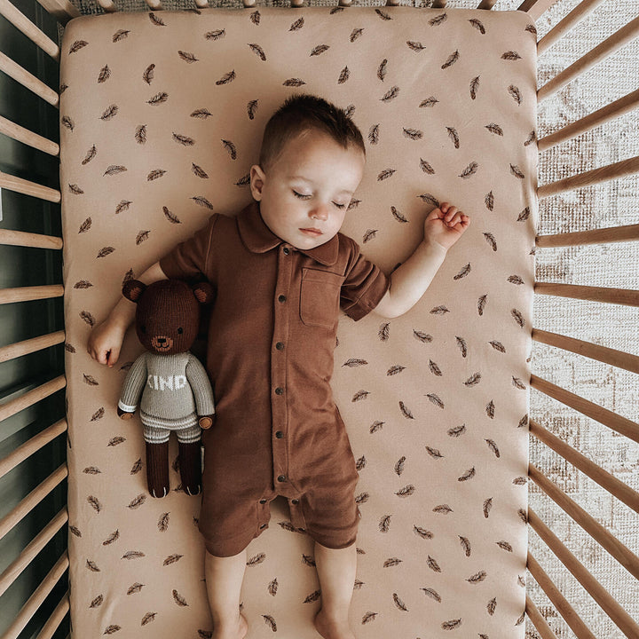 Organic S/Sleeve Coverall in Neutral Latte