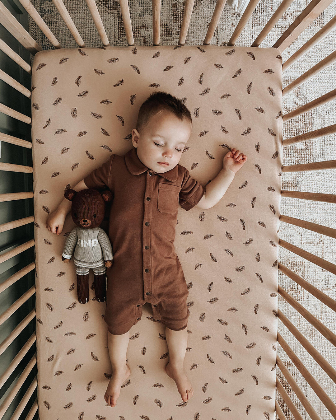 Organic S/Sleeve Coverall in Neutral Latte