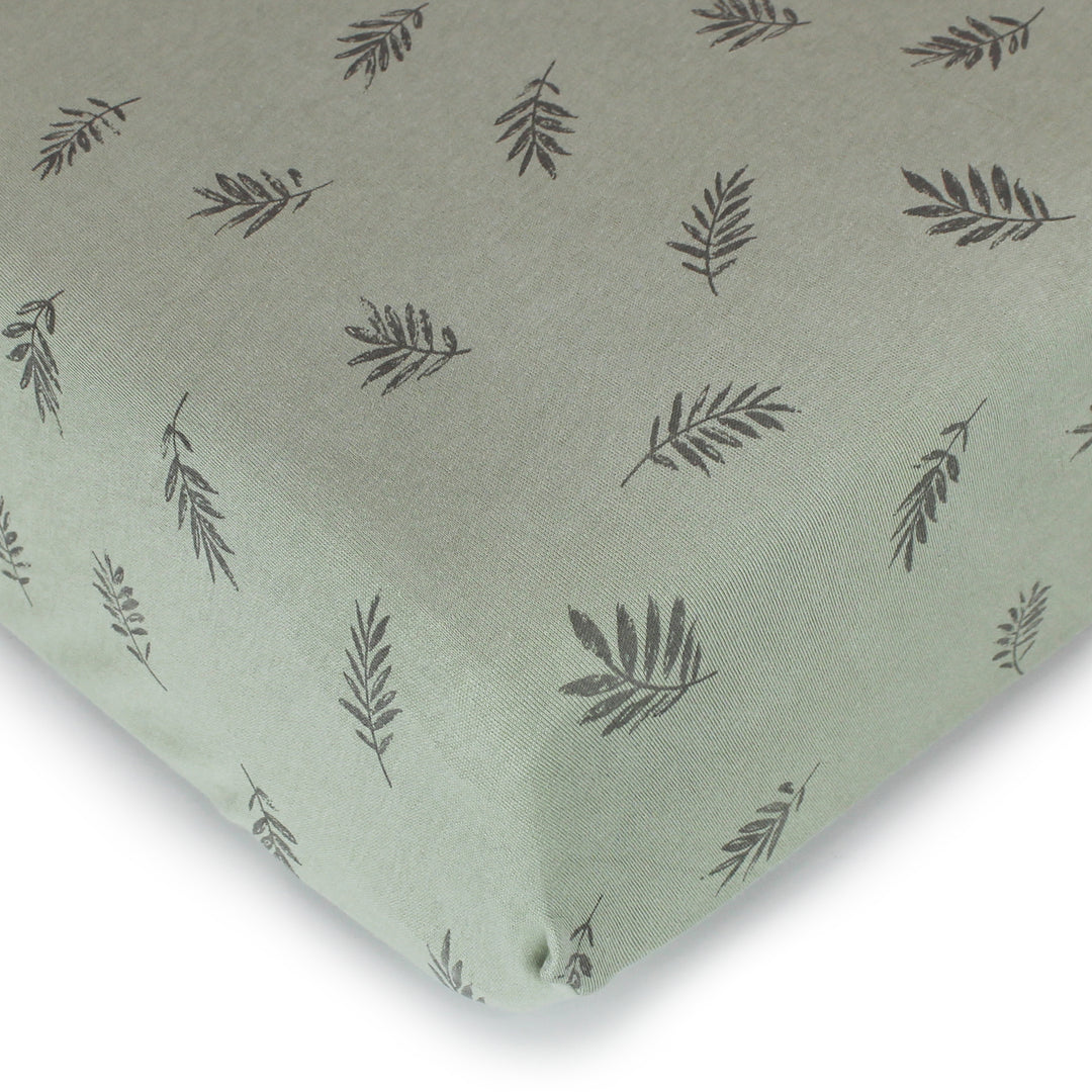 Seafoam Fern Organic Crib Sheets