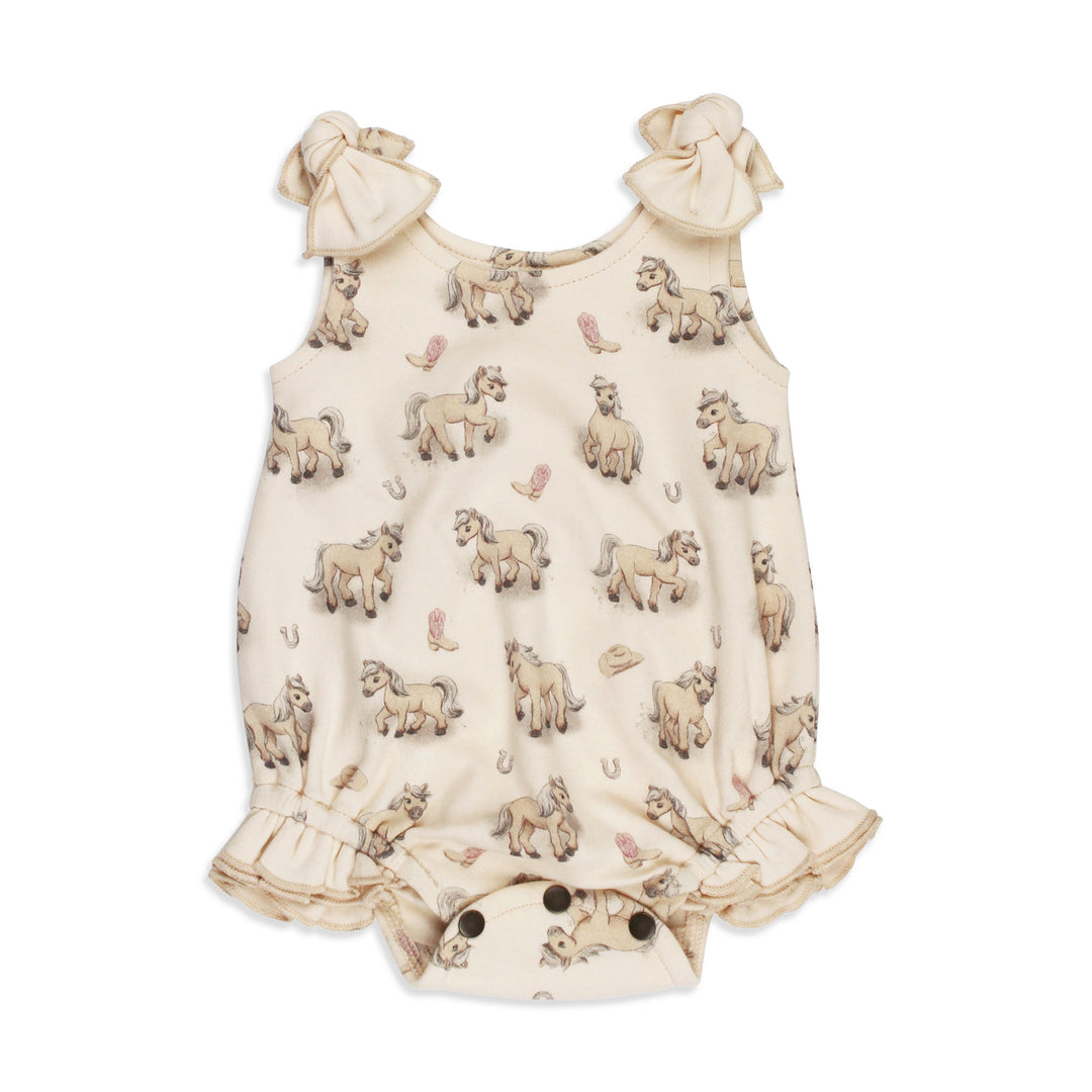 Organic Bowtie Shoulder Bodysuit in Blush Boots.