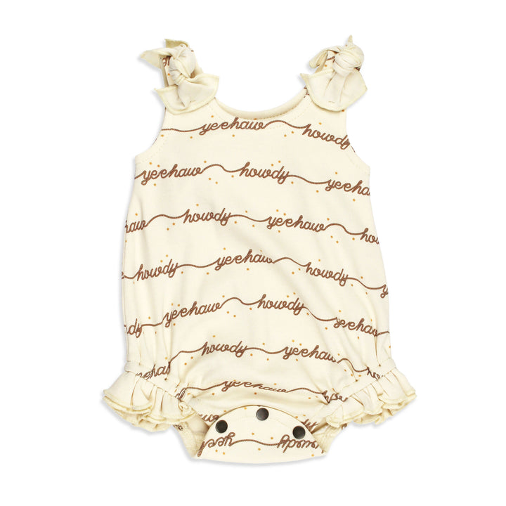 Organic Bowtie Shoulder Bodysuit in Howdy.