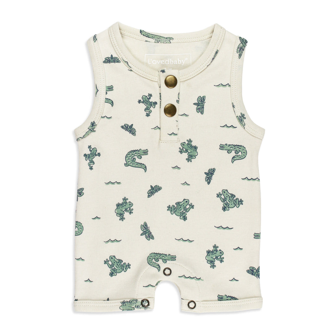 Organic Unisex Bubble Romper in Alligator.