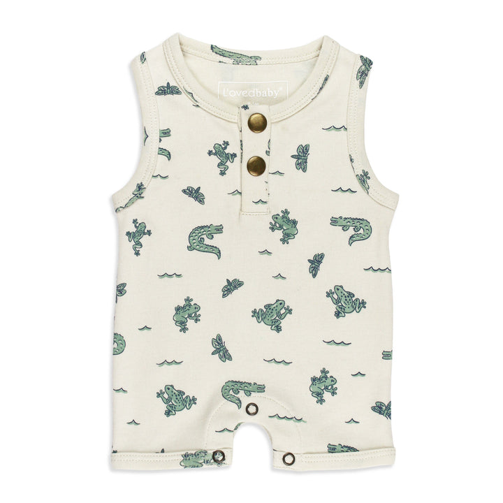 Organic Unisex Bubble Romper in Alligator.