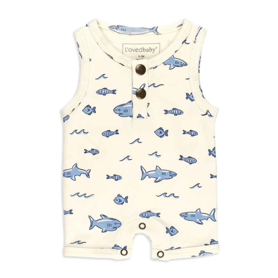 Organic Unisex Bubble Romper in Shark.