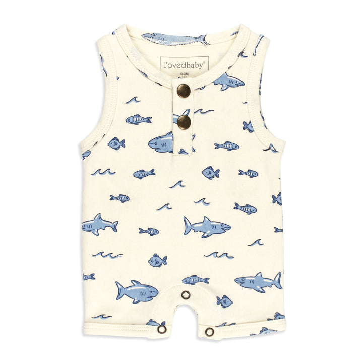 Organic Unisex Bubble Romper in Shark.