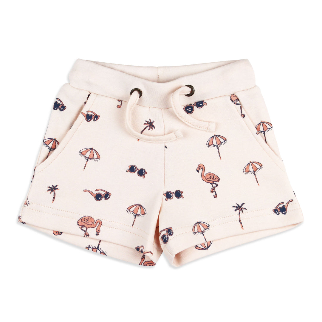 Organic Flare Short in Flamingo.