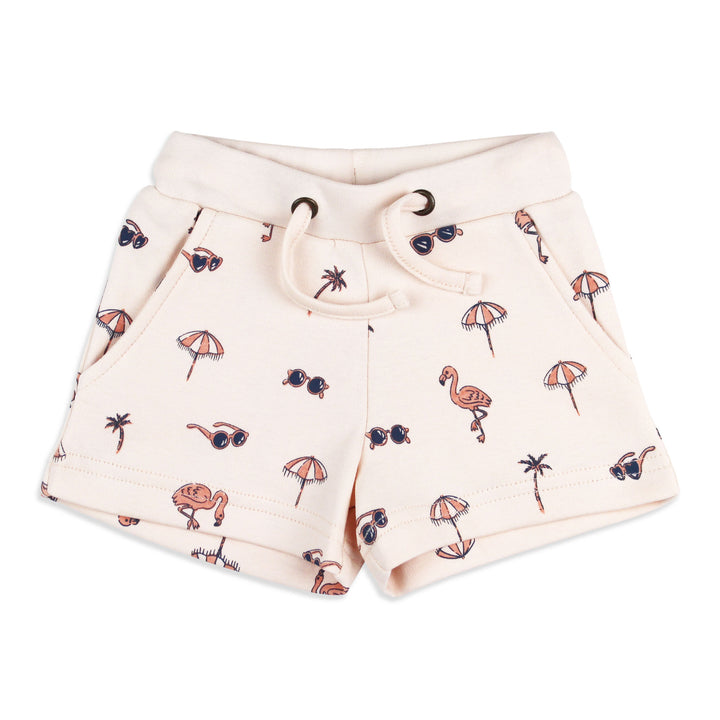 Organic Flare Short in Flamingo.