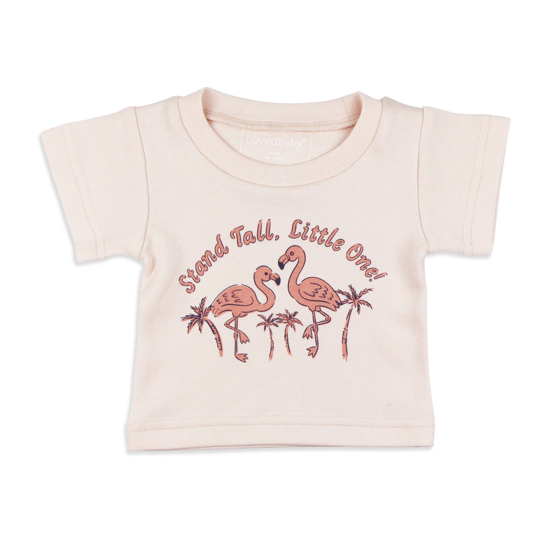 Organic Boxy Tee in Flamingo.