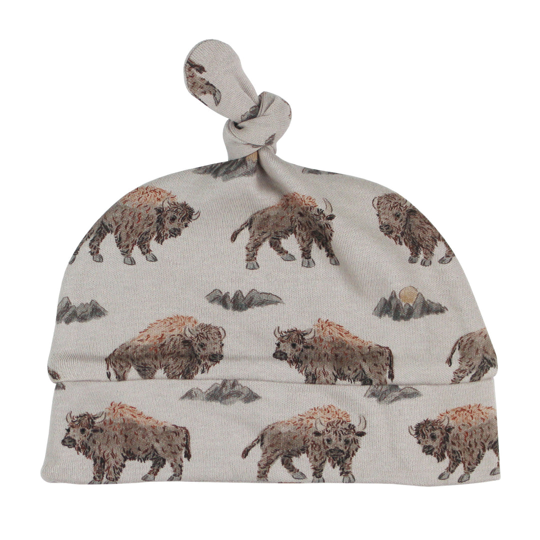 Organic Knotted Hat in Bison.