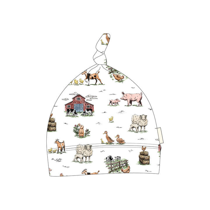 Organic Knotted Hat in Farm Friends.