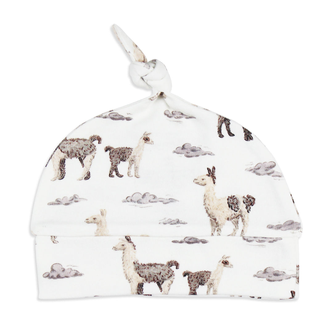 Organic Knotted Hat in Llama.