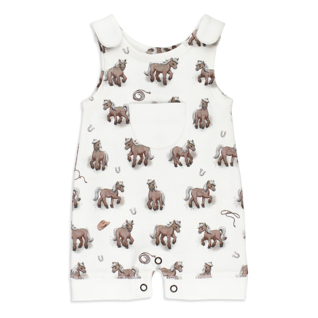 Organic Sleeveless Romper in Little Lasso.