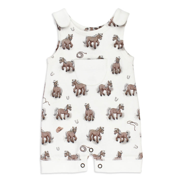 Organic Sleeveless Romper in Little Lasso.