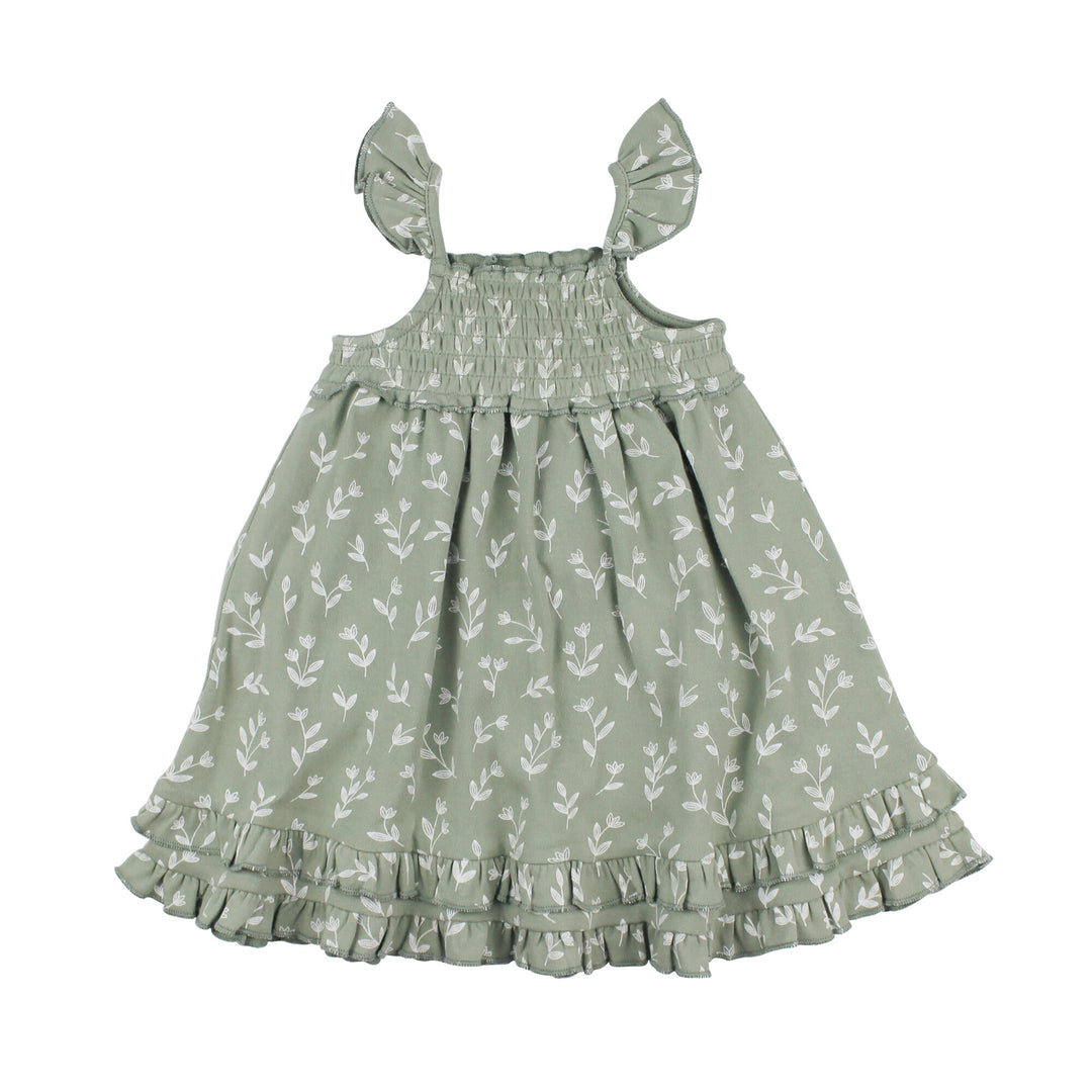 Seafoam Bloom | Organic Smocked Summer Dress 9-12m Seafoam Bloom | Organic Smocked Summer Dress 9-12m