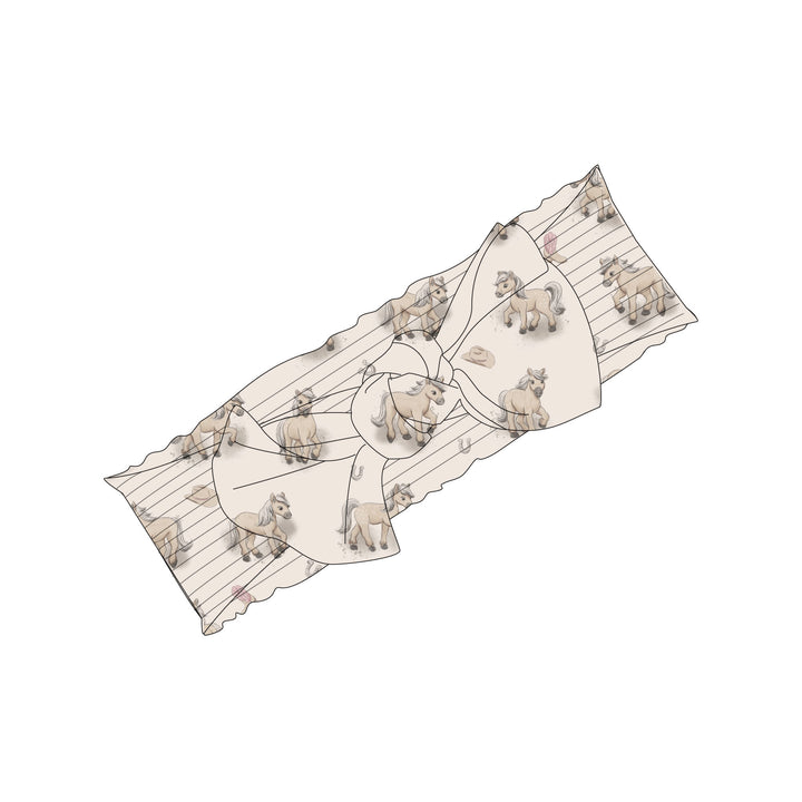Organic Smocked Headband in Blush Boots.