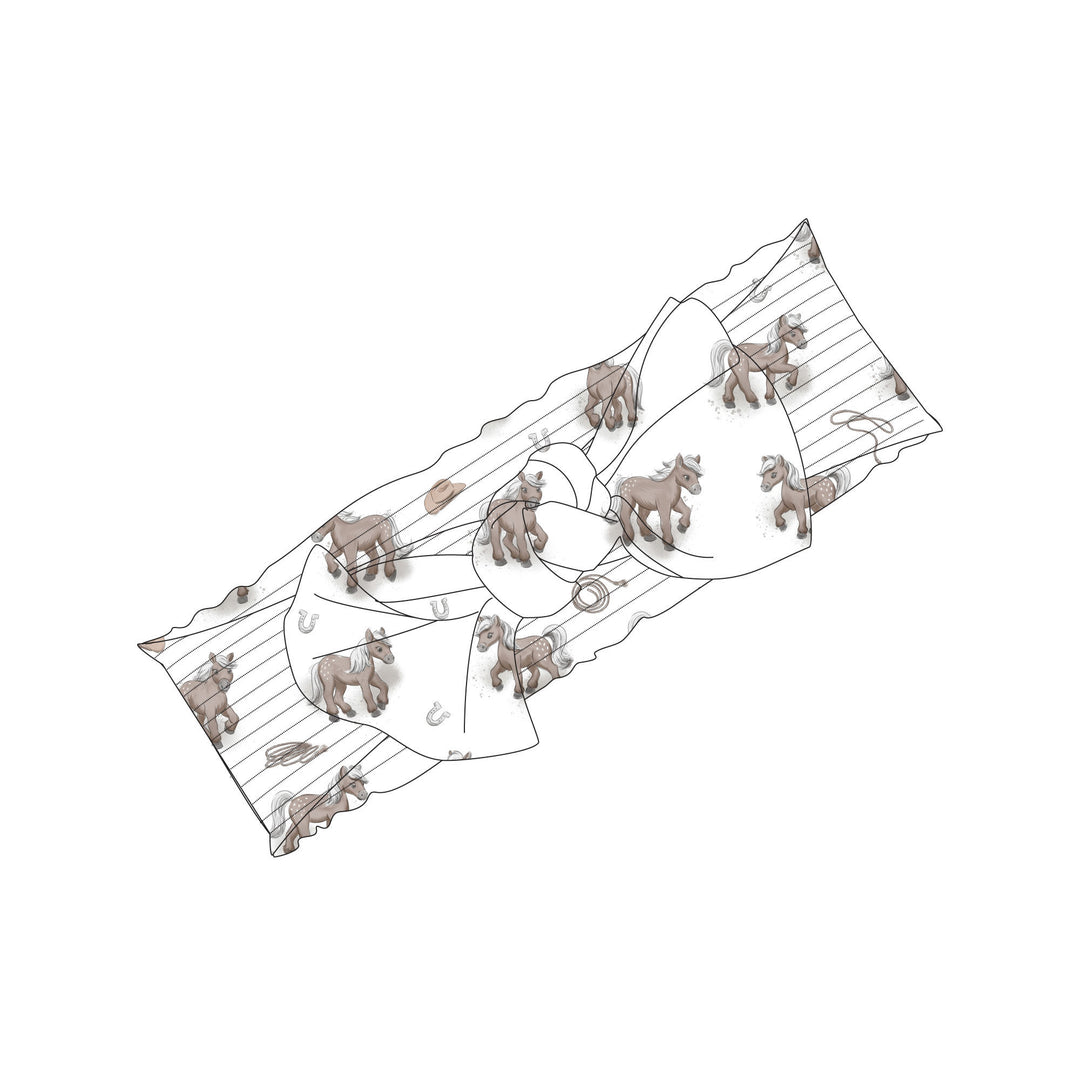 Organic Smocked Headband in Little Lasso.