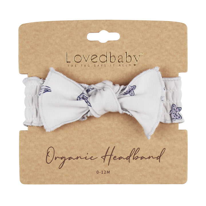 Organic Smocked Headband in Sea Turtle.