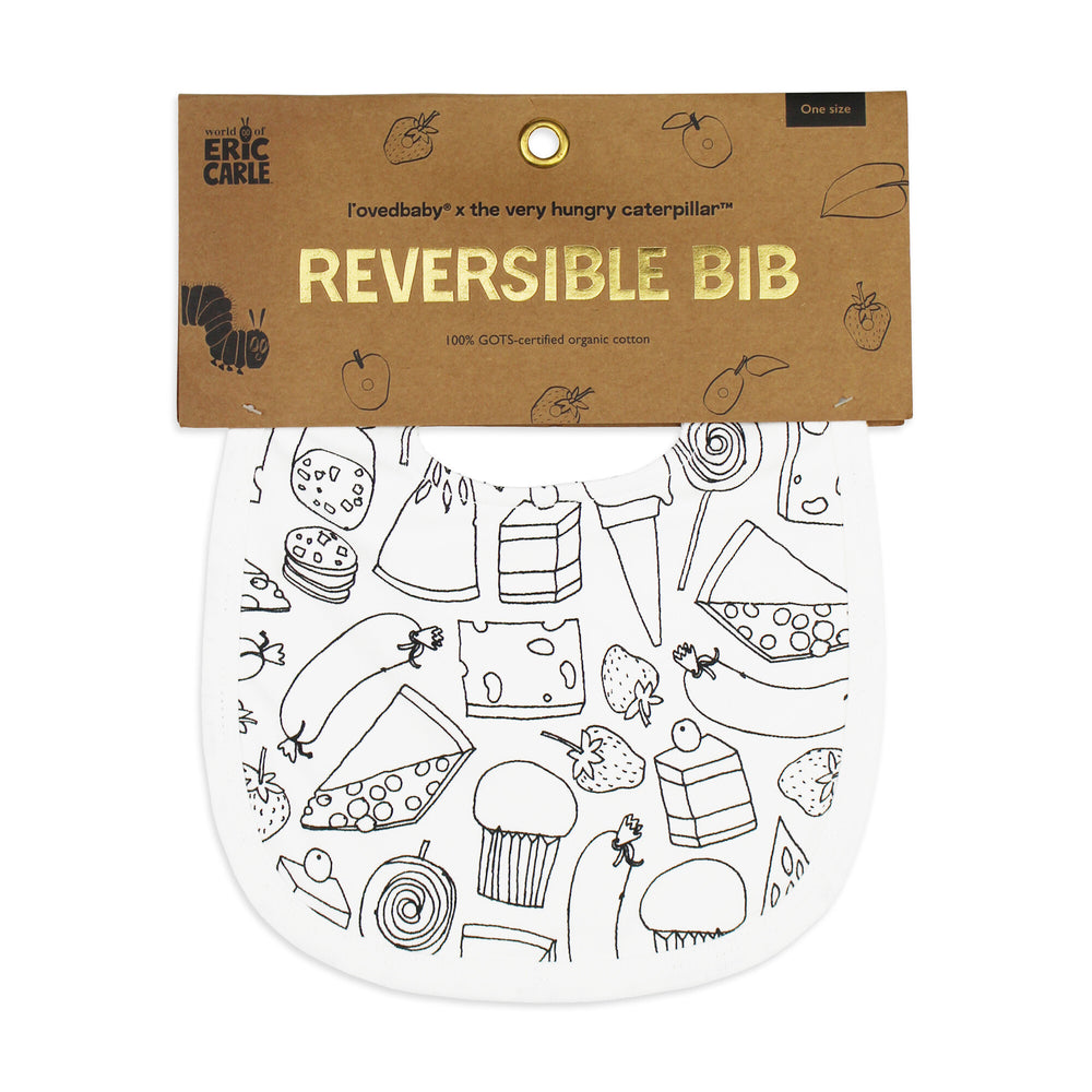 Packaging for Organic 2-Layer Reversible Bib in Snacks.