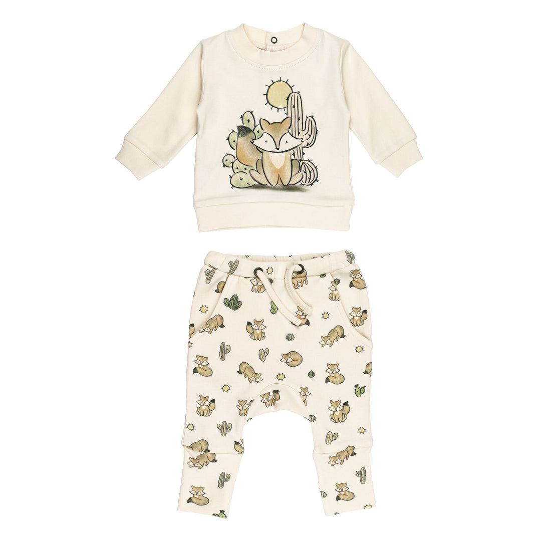 Organic Sweatshirt & Jogger Set in Little Fox.