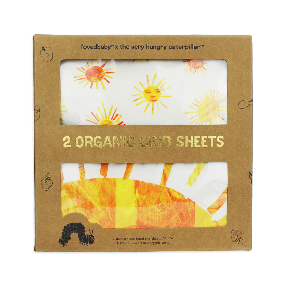 Packaging for Organic Crib Sheet 2-Pack in Sunny Day.
