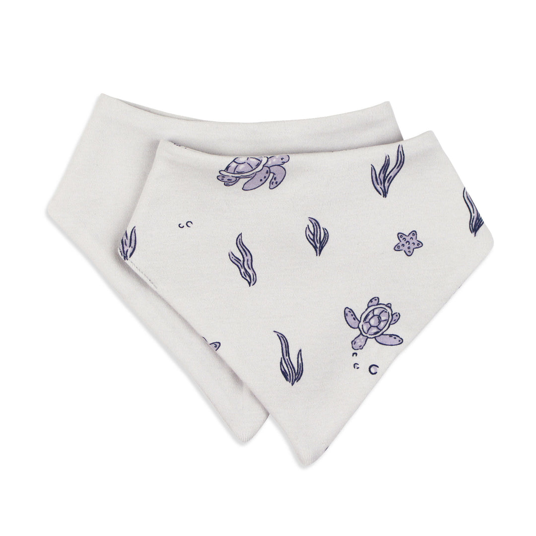 Organic Bandana Bib, 2-Pack in Sea Turtle.