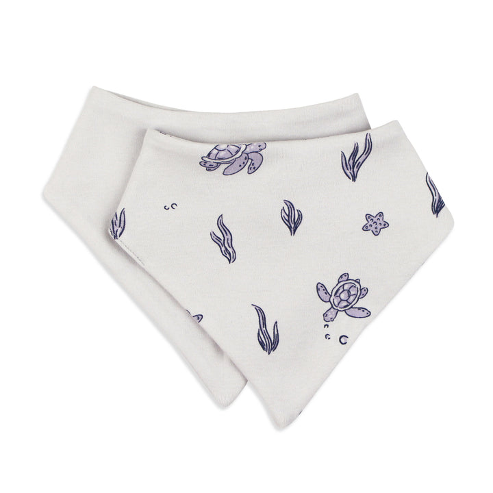 Organic Bandana Bib, 2-Pack in Sea Turtle.