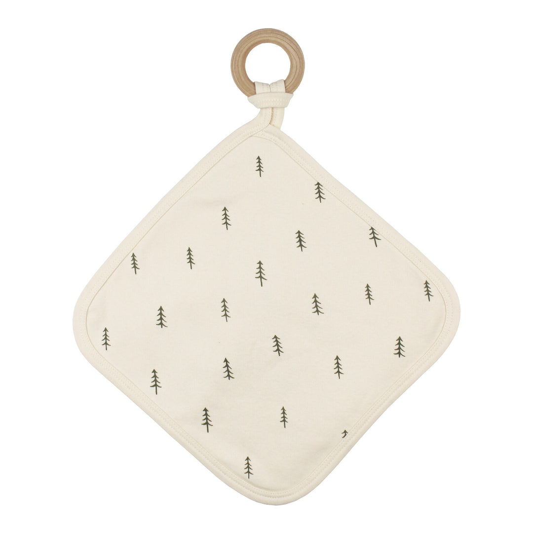 Lovey with Removable Teething Ring in Buttercream Tree.