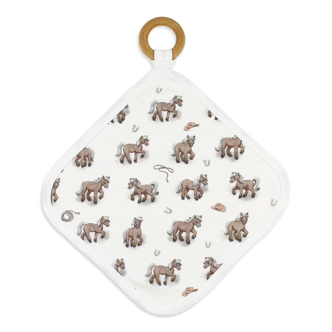 Lovey with Removable Teething Ring in Little Lasso.