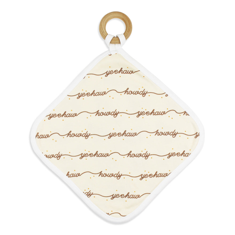 Back view of Lovey with Removable Teething Ring in Little Lasso.