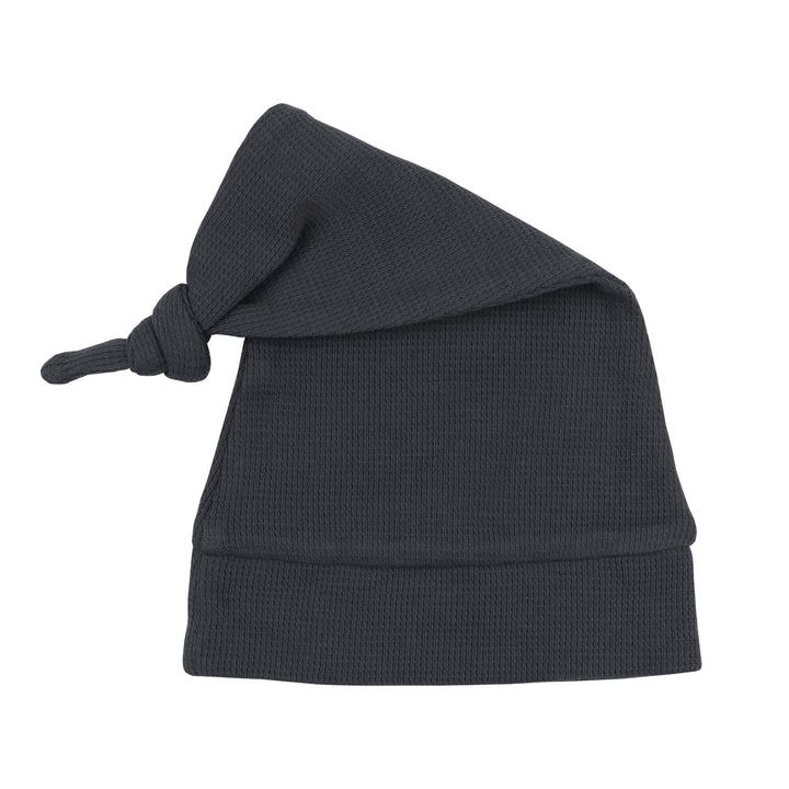 Organic Thermal Knotted Cap in Coal, Flat
